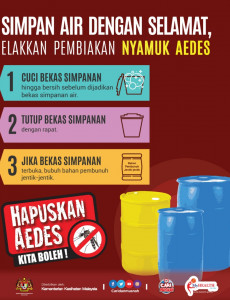 Simpan Air Dengan Selamat, Elakkan Pembiakan Nyamuk Aedes